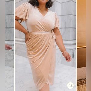 NEW Ivy City Co Lillie Dress Champagne size large